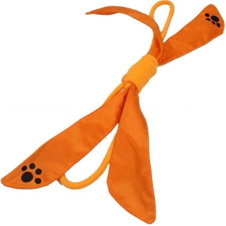 PETPURIFIERS Extreme Bow Squeek Pet Rope Toy OrangeOne Size PE468456